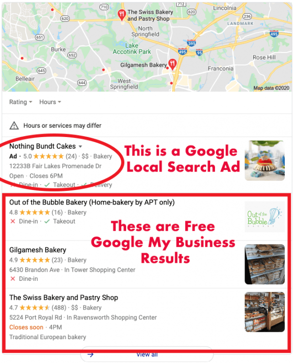 google local search page